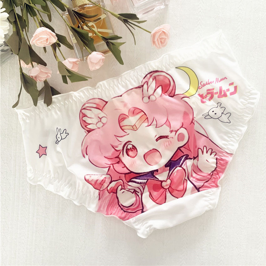 Anime White Ruffle Panties for Trans Women detail image 4