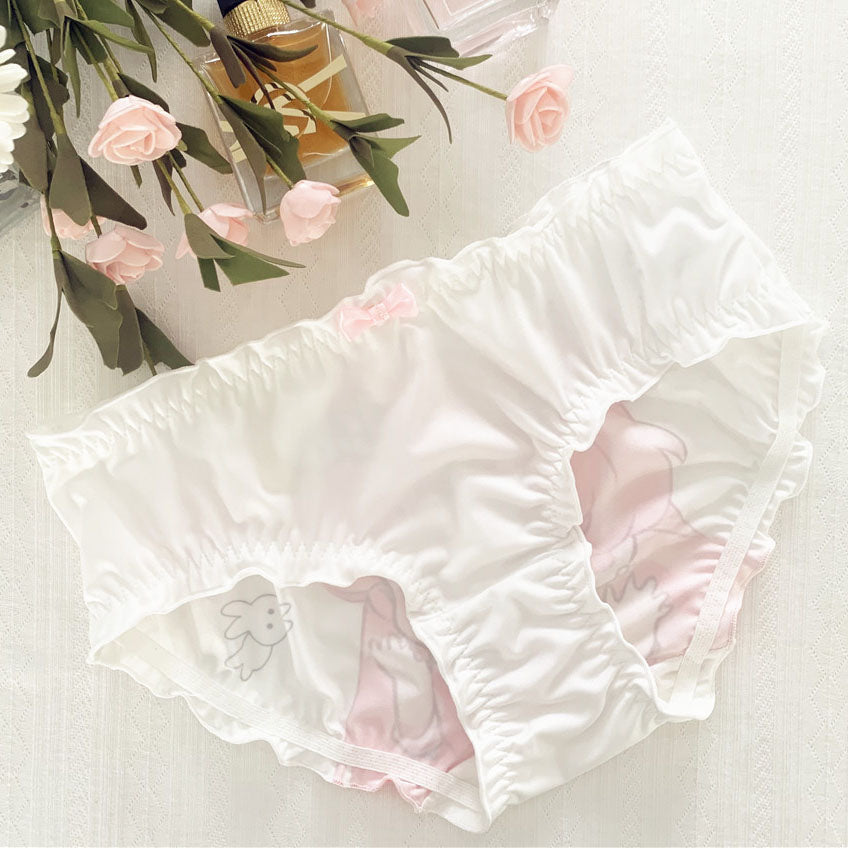 Anime White Ruffle Panties for Trans Women detail image 6