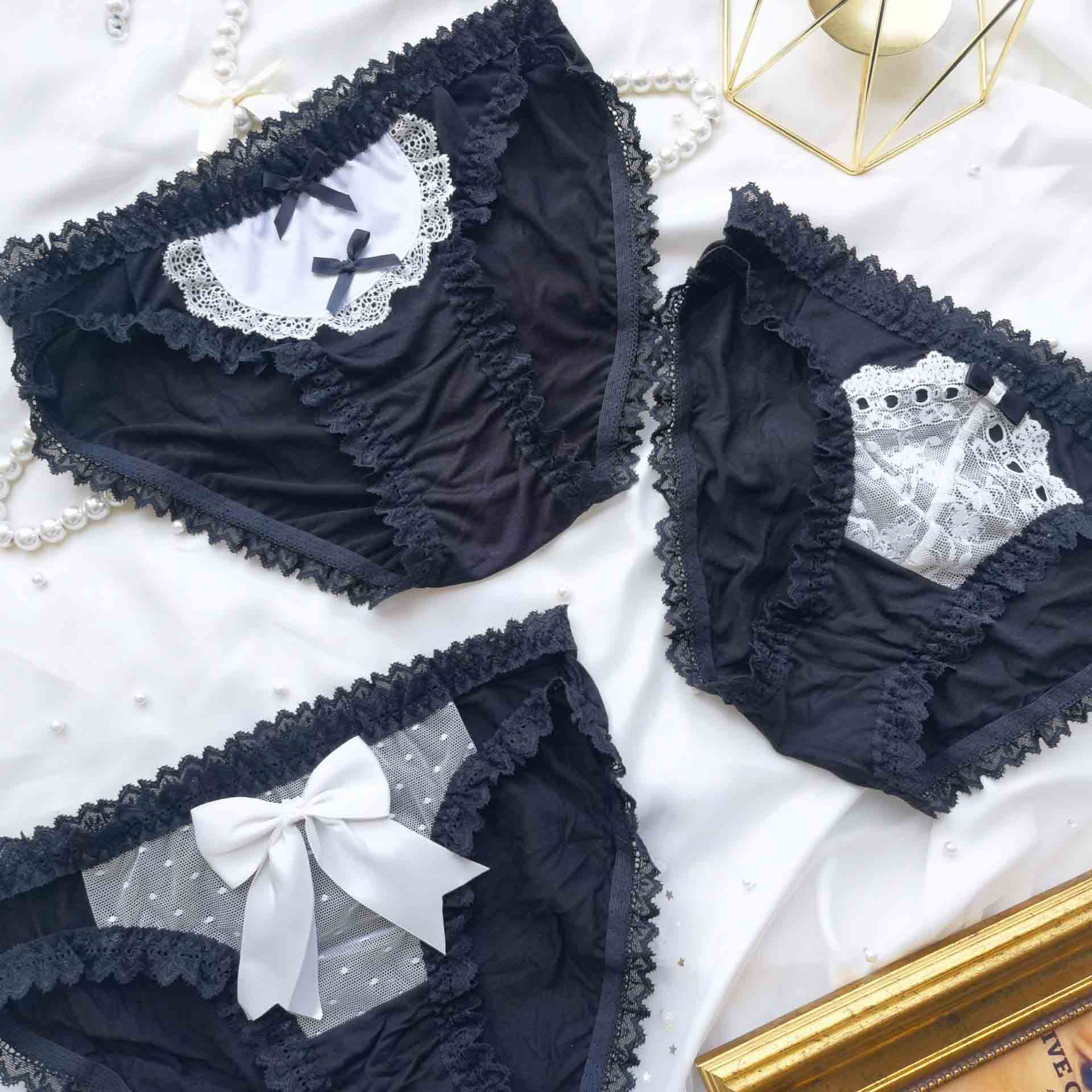 Black Anime Maid Panties for Trans Women