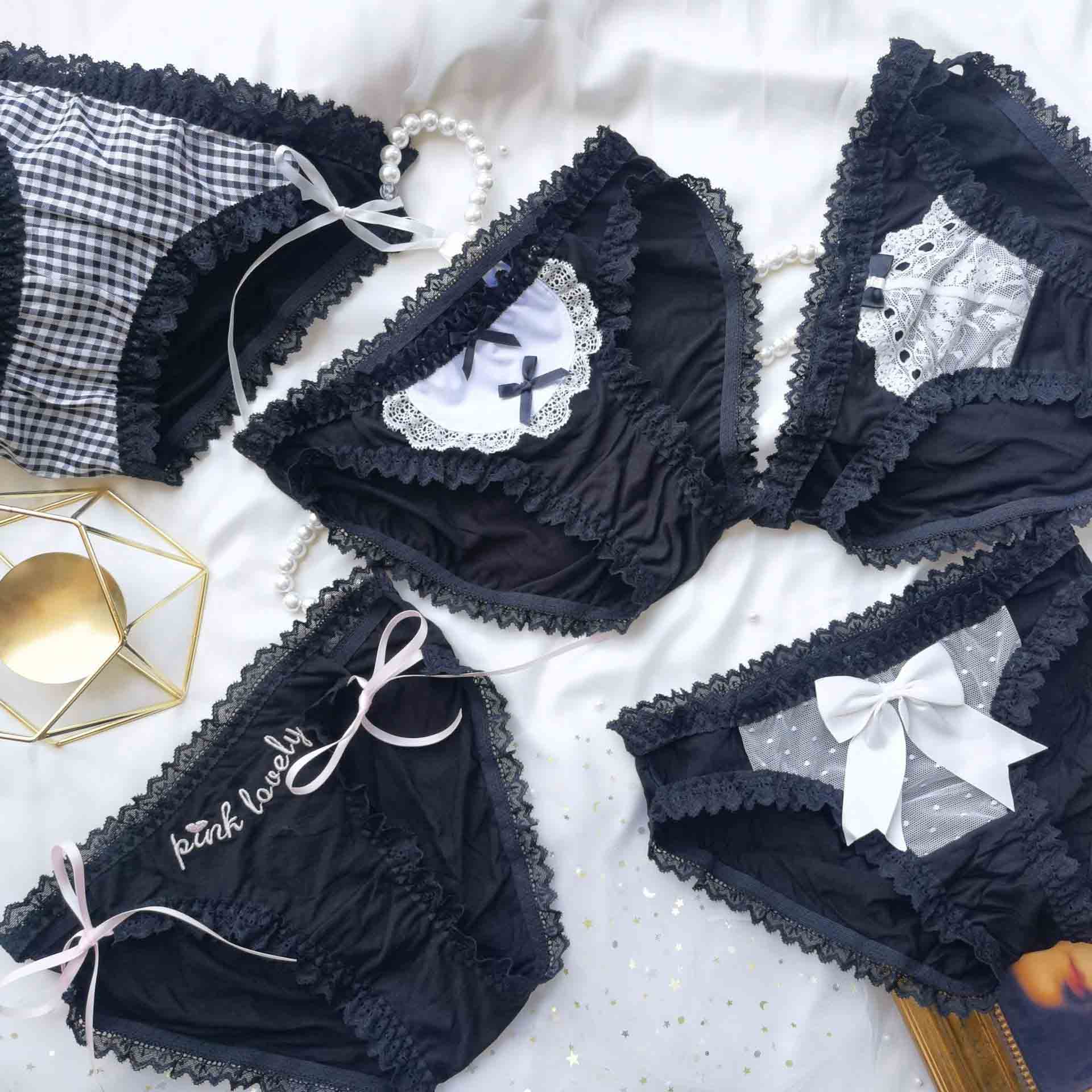 Black Anime Maid Panties for Trans Women detail image 2