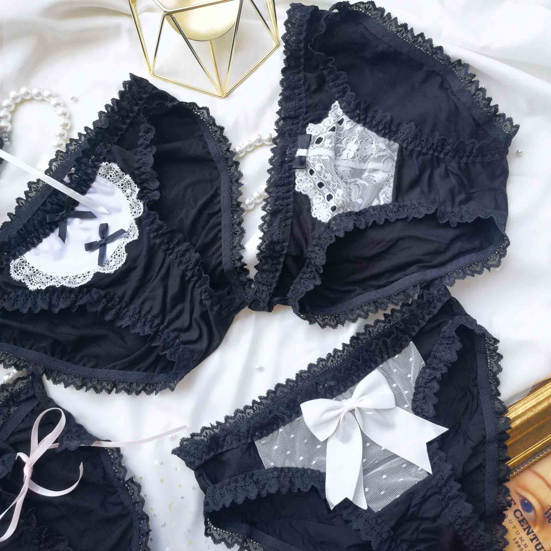 Black Anime Maid Panties for Trans Women detail image 3