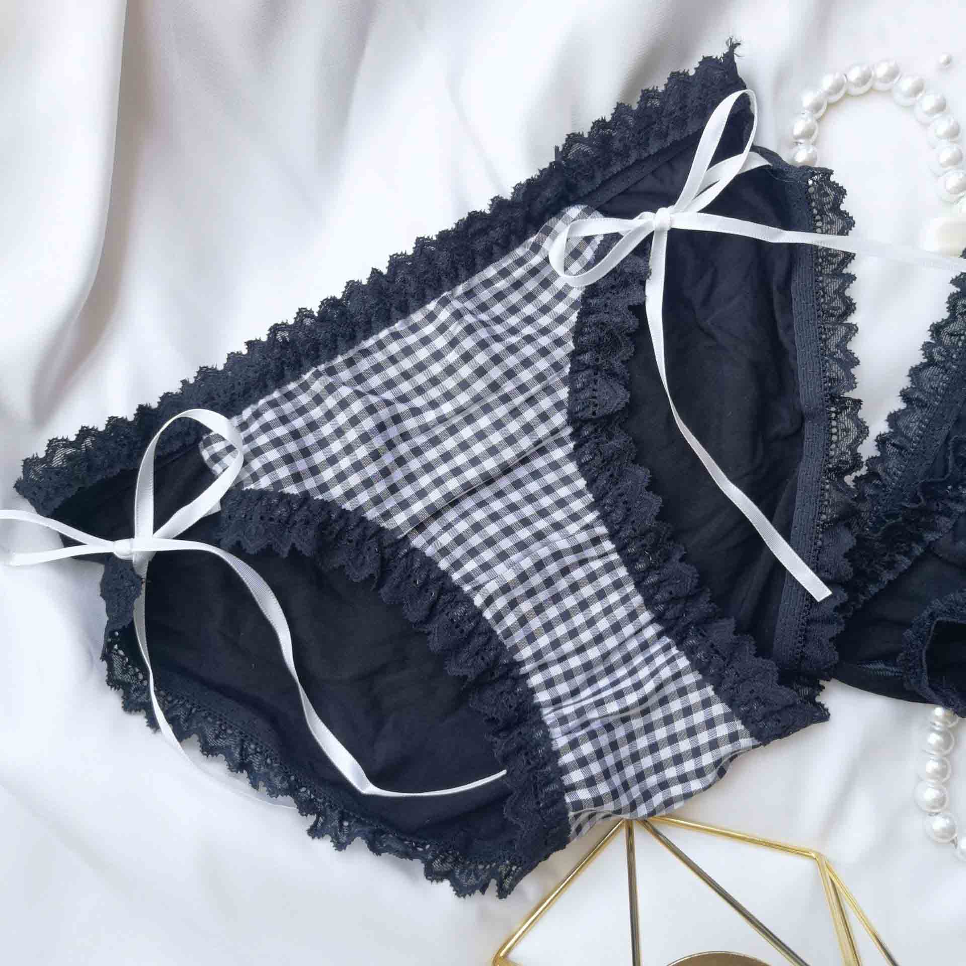 Black Anime Maid Panties for Trans Women detail image 6