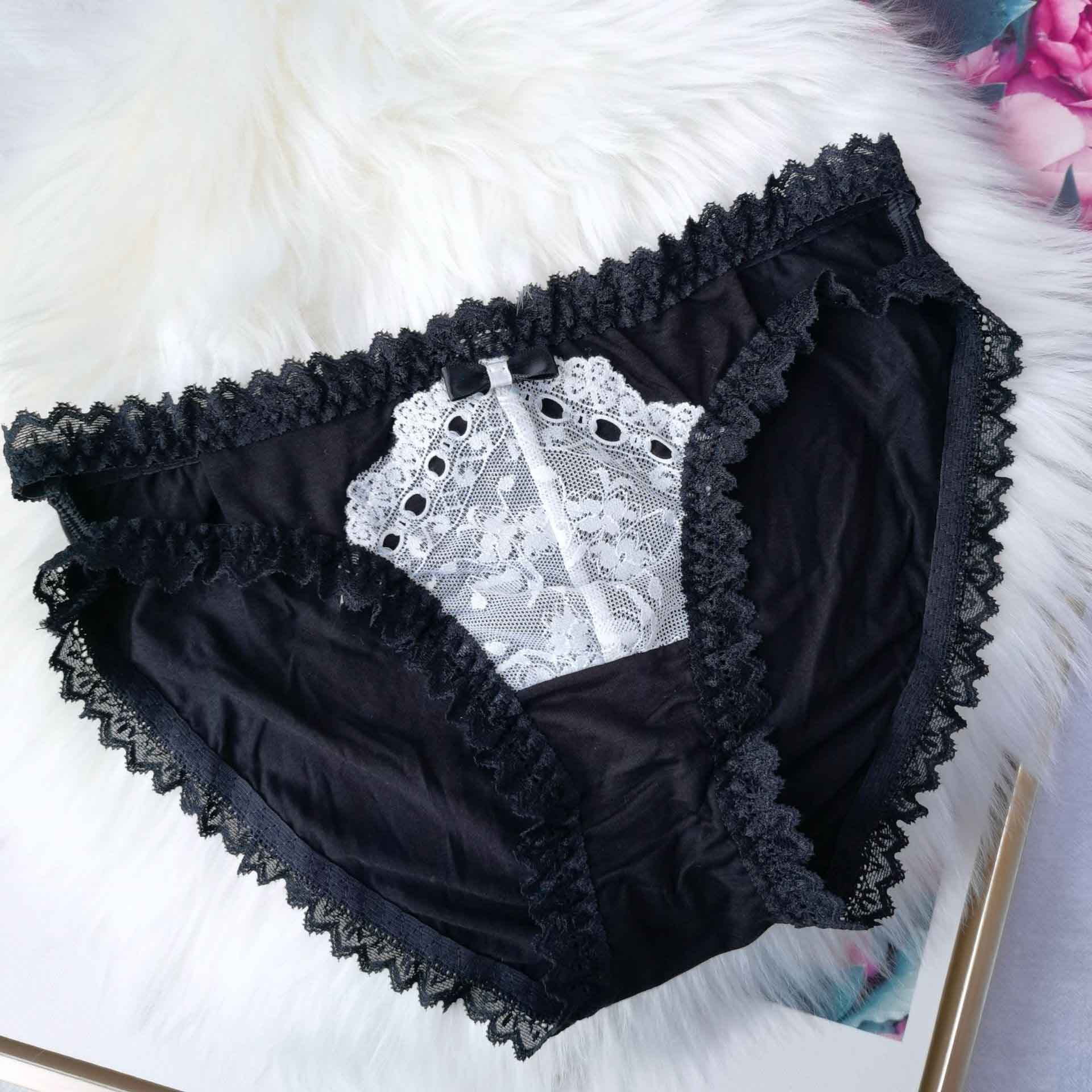 Black Anime Maid Panties for Trans Women detail image 8