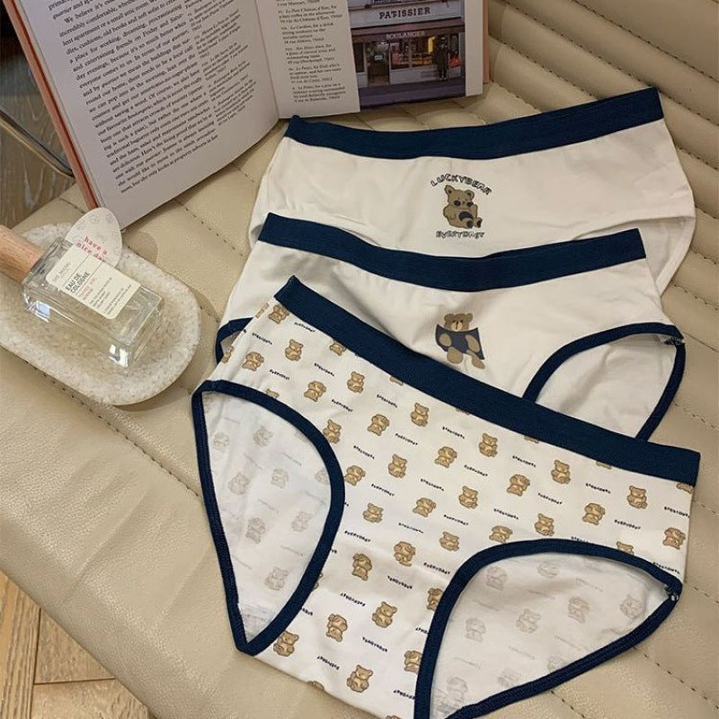 Cotton Bear Print Panties for Trans Women