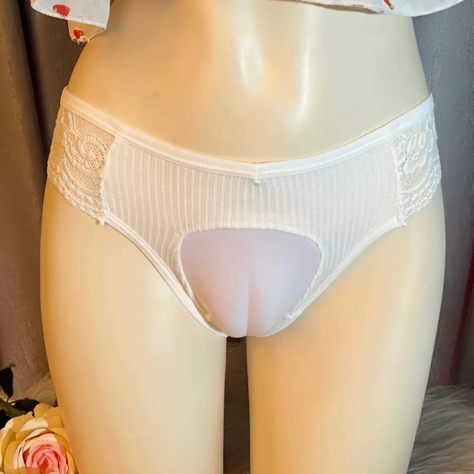 Cotton with Lace Cameltoe Panties for Trans Women detail image 6