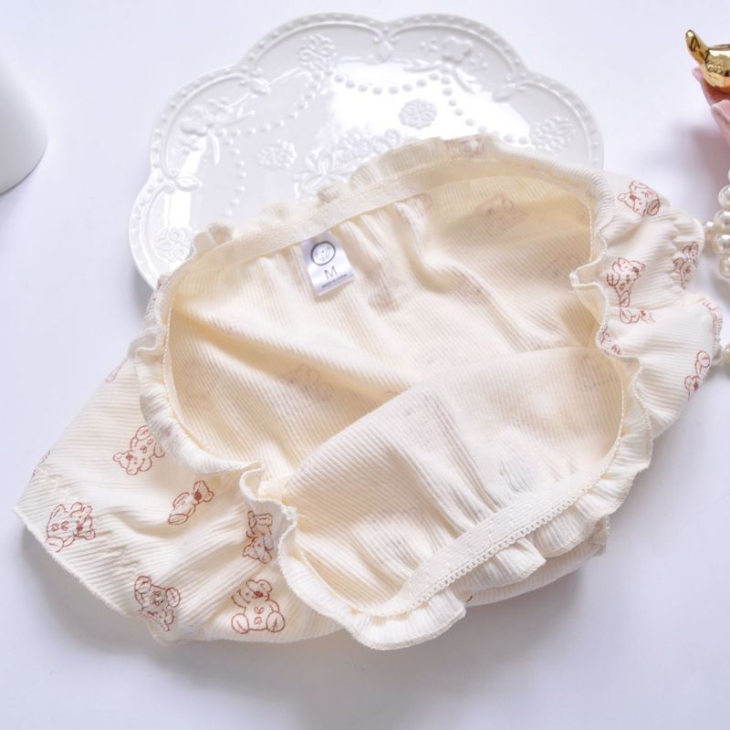Cute Bear Print Cotton Panties for Trans Women detail image 5
