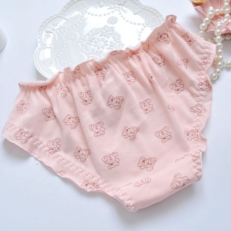 Cute Bear Print Cotton Panties for Trans Women detail image 7