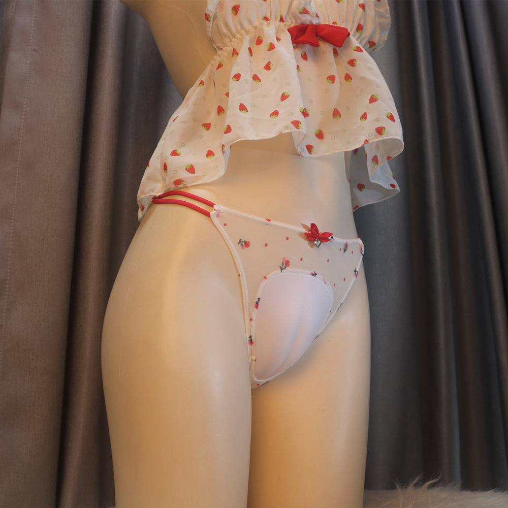 Cute Print Tucking Gaff Thong Panties for Trans Women