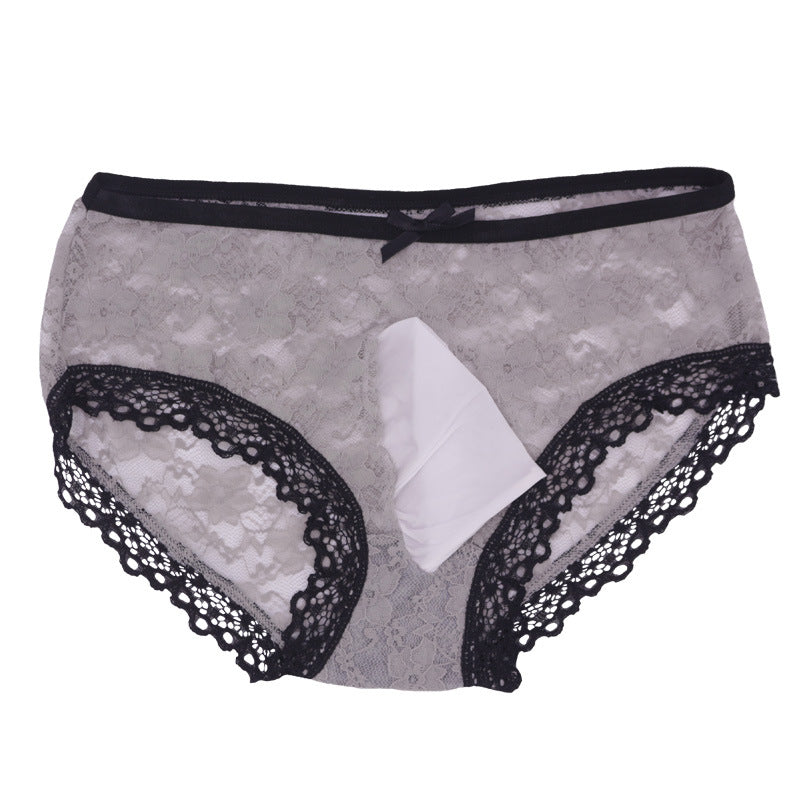 Floral Lace Sheer Pouch Panties for Trans Women detail image 6