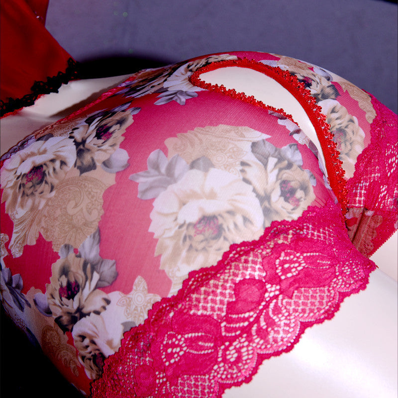 High Waist Floral Lace Crotchless Panties for Trans Women detail image 2