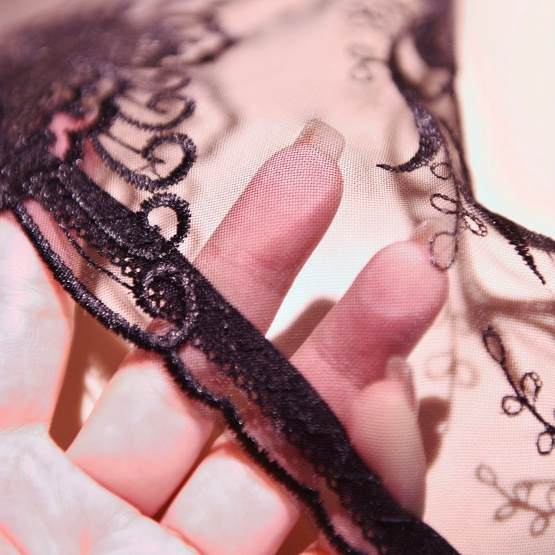 Lace See Thru Crotchless Panties for Trans Women detail image 3