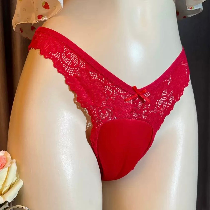 Low Waist Lace Cameltoe Panties for Trans Women