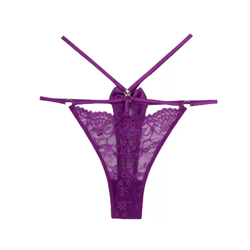 Plus Size Floral Lace Thong Panties for Trans Women detail image 6