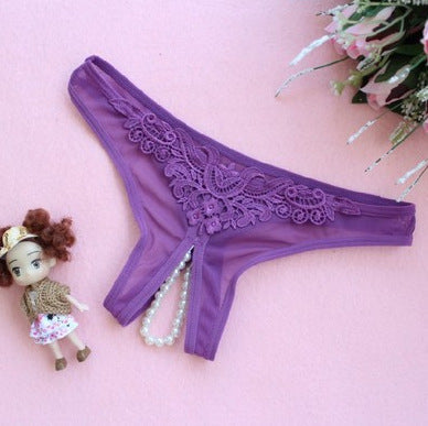 Sexy Crotchless Pearl Thong for Trans Women detail image 4