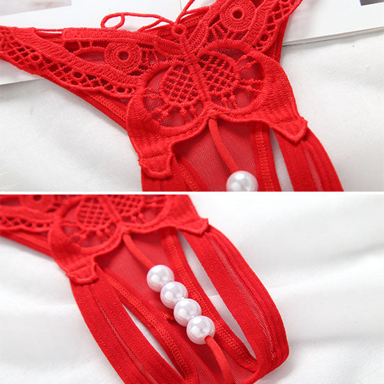 Sexy Crotchless Thong with Pearls for Trans Women detail image 8