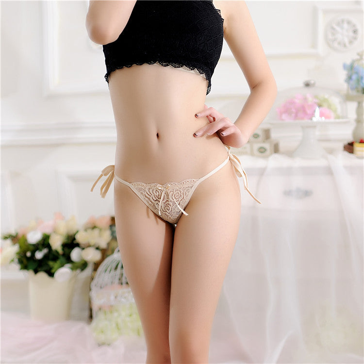 Sexy Floral Lace Side Tie Thong for Trans Women detail image 12