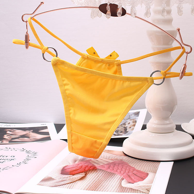 Sexy Hollow Thong Panties with Bow for Trans Women detail image 9