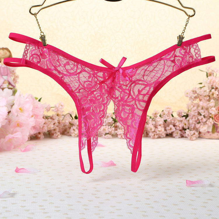 Sexy Lace Open Crotch Thong for Trans Women detail image 10