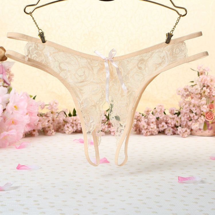 Sexy Lace Open Crotch Thong for Trans Women detail image 11