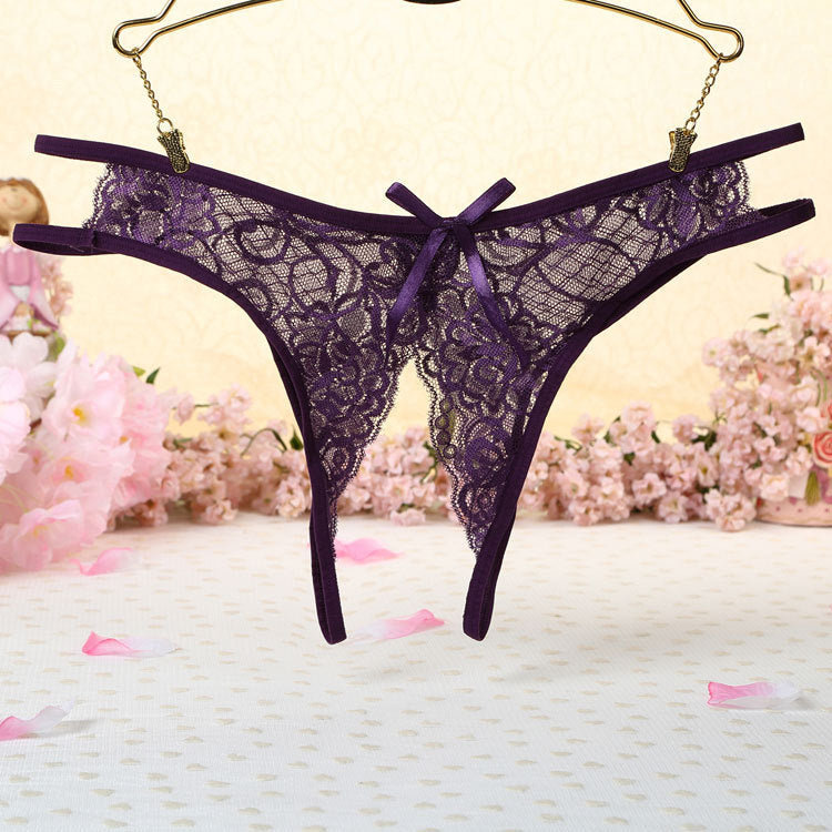 Sexy Lace Open Crotch Thong for Trans Women detail image 8