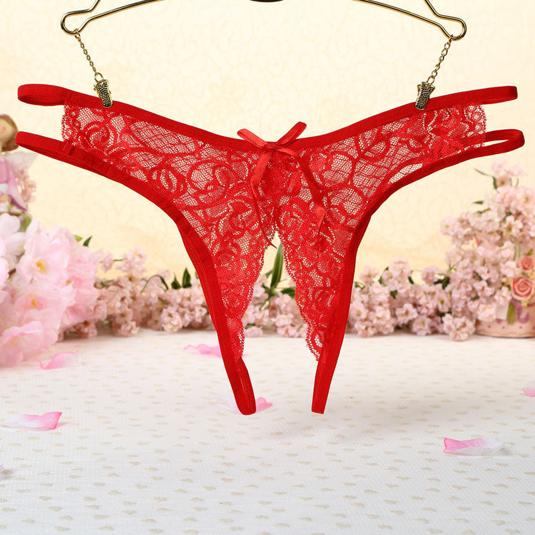 Sexy Lace Open Crotch Thong for Trans Women detail image 9