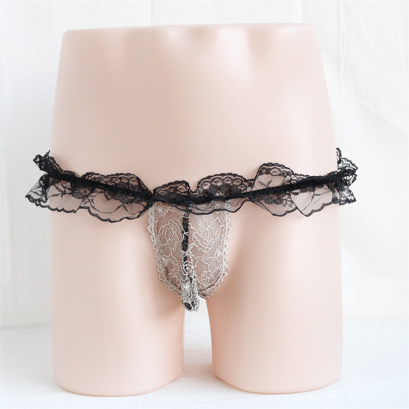 Sexy Low Rise Lace Thong for Trans Women
