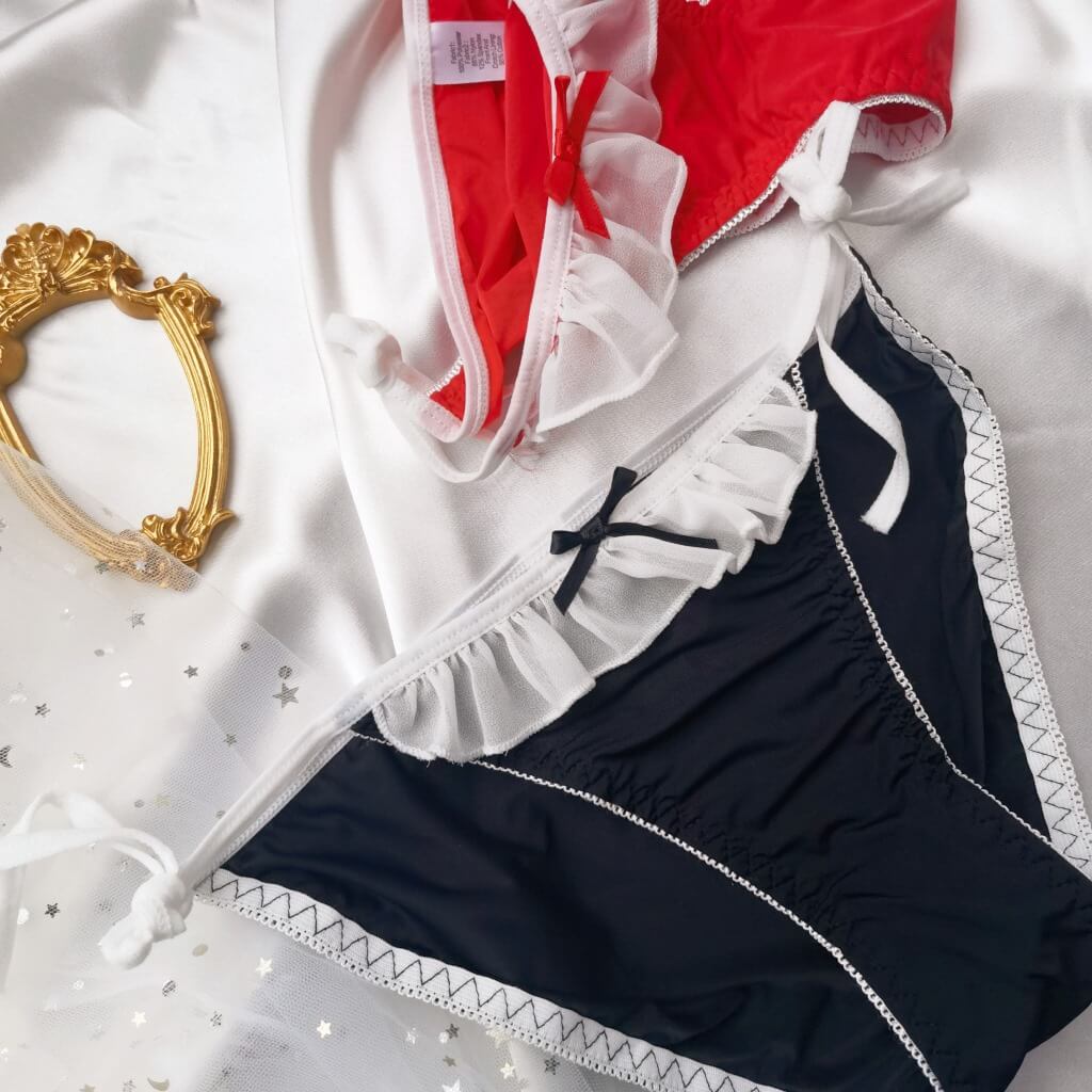 Sexy Maid Tie Side Thong Panties for Trans Women detail image 8