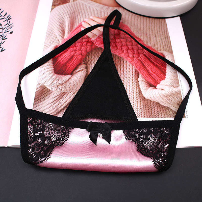 Sexy Satin Thong Panties for Trans Women detail image 11