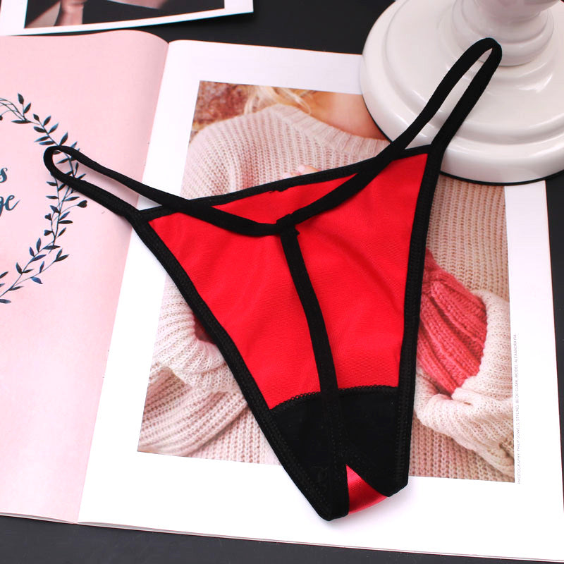 Sexy Satin Thong Panties for Trans Women detail image 12