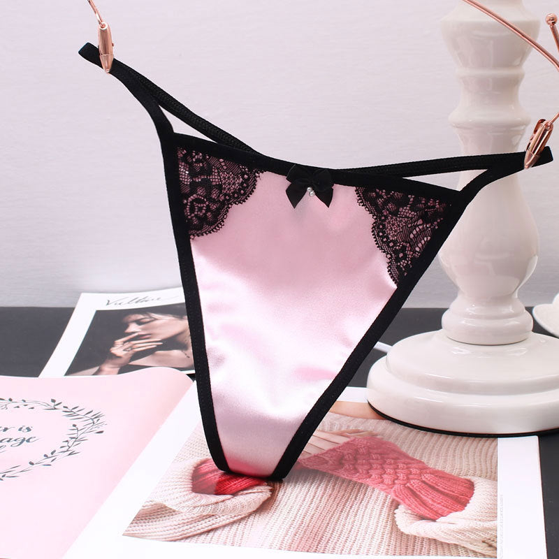 Sexy Satin Thong Panties for Trans Women detail image 2