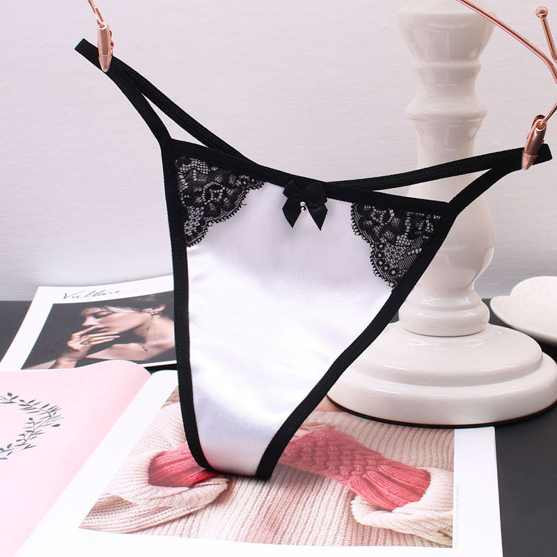 Sexy Satin Thong Panties for Trans Women detail image 3