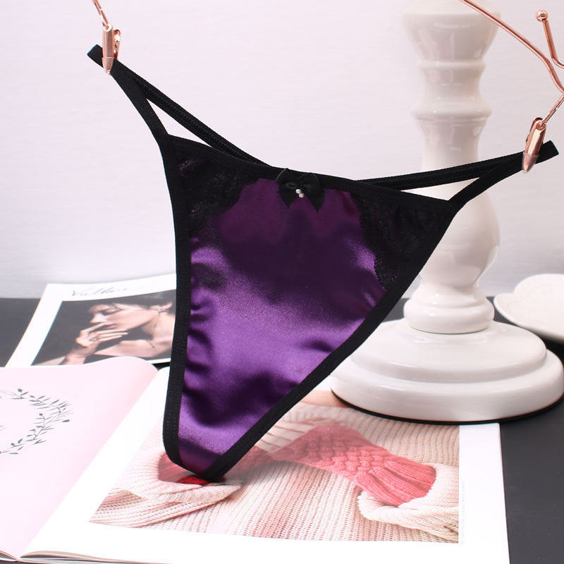 Sexy Satin Thong Panties for Trans Women detail image 4