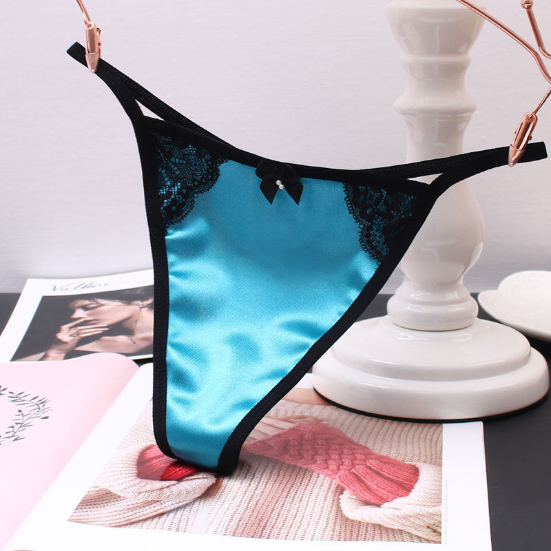 Sexy Satin Thong Panties for Trans Women detail image 6