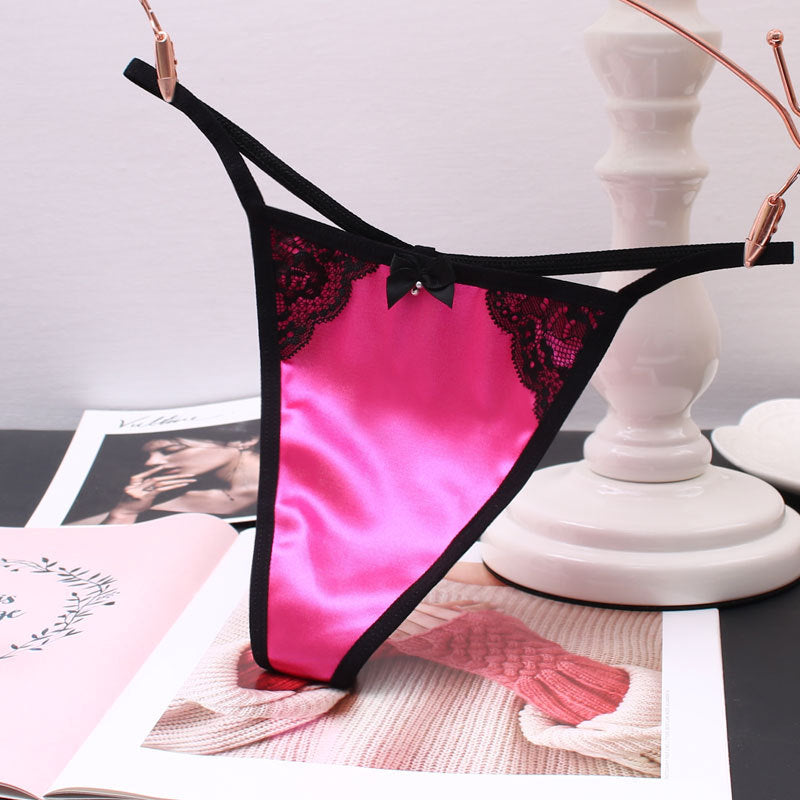 Sexy Satin Thong Panties for Trans Women detail image 7