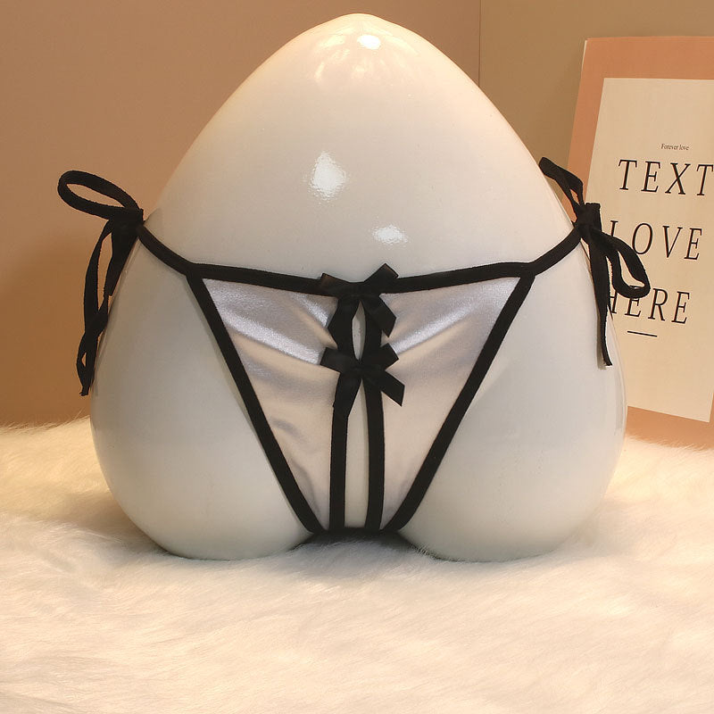 Sexy Tie Side Satin Crotchless Thong for Trans Women detail image 8