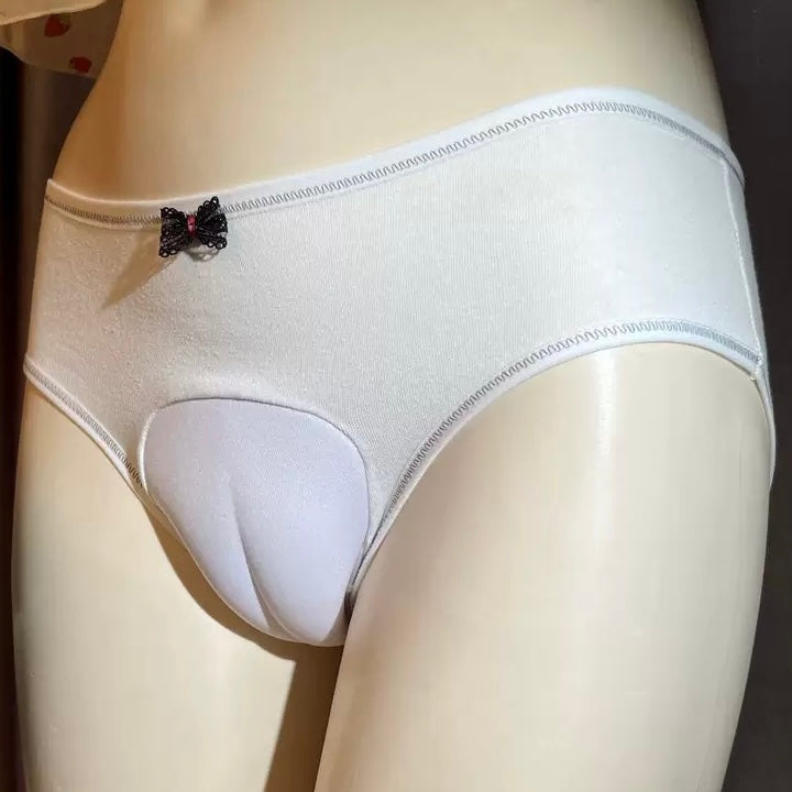 Sweet Camel Toe Panties with Bow for Trans Women