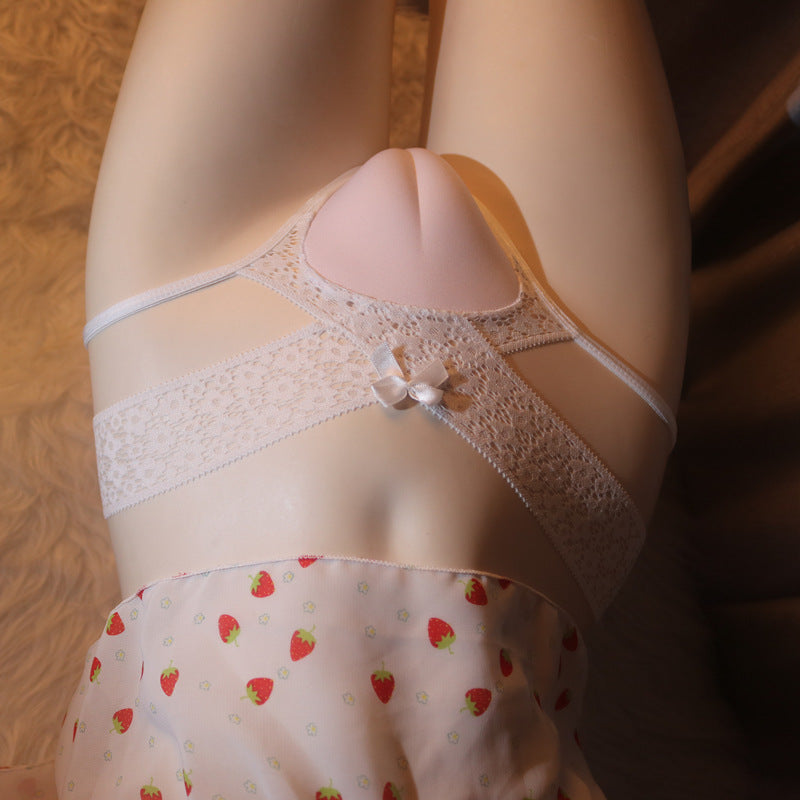 Sweet Lace Double Strapped Cameltoe Panties for Trans Women detail image 8