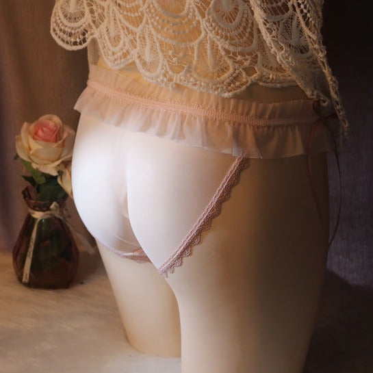 Sweet Princess Lace Ruffle Cameltoe Panties for Trans Women detail image 6